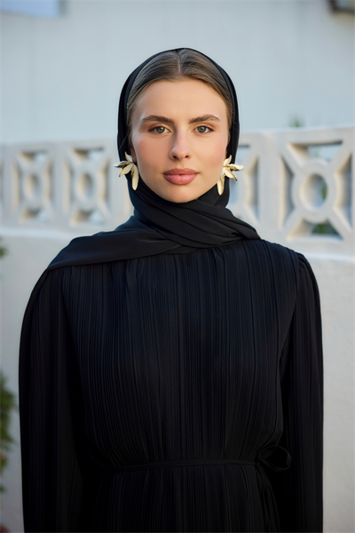 Siyah Kristal Krep Şal