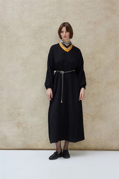 Siyah Müslin Elbise