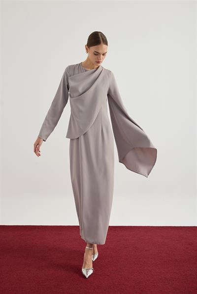 Vizon Asimetrik Elbise