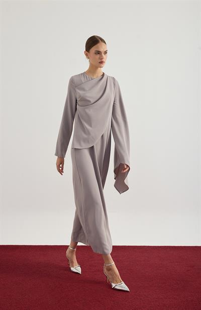 Vizon Asimetrik Elbise