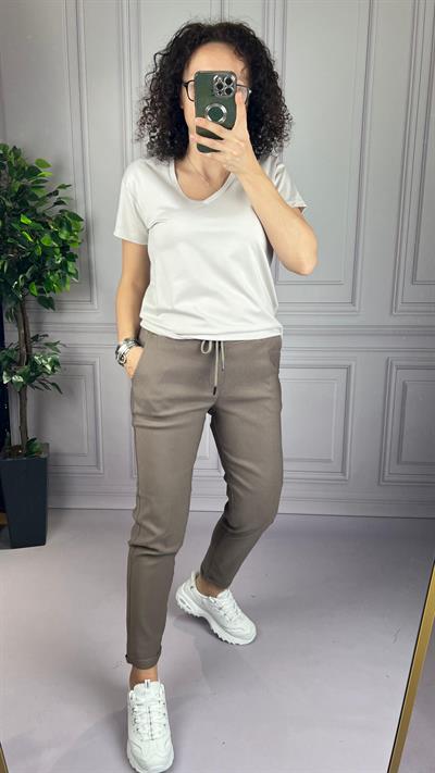 FULL LİKRALI JOGGER PANTOLON  AÇIK KAHVE