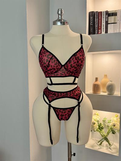 Premium Leopar Jartiyer Takım