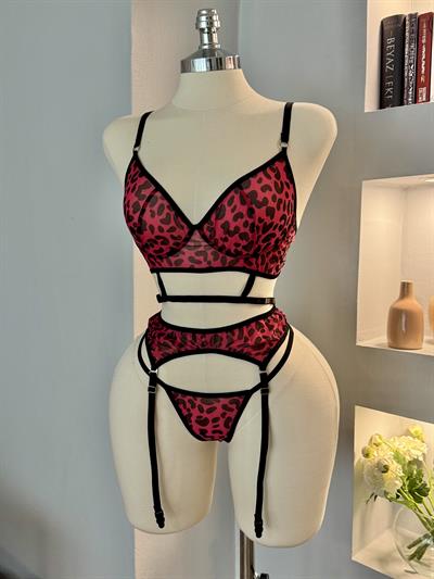 Premium Leopar Jartiyer Takım