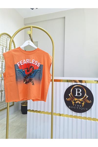 Vatkalı Fearless Tshırt Orange