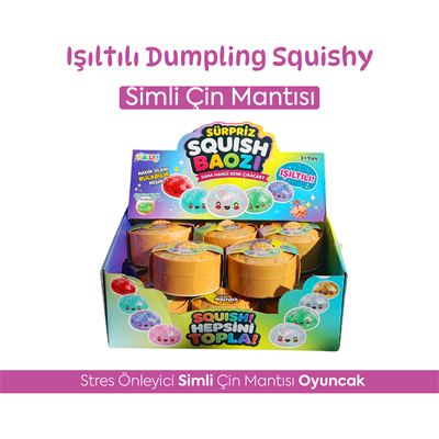 Işıltılı Dumpling Squishy - Stres Önleyici Simli Çin Mantısı Oyuncak