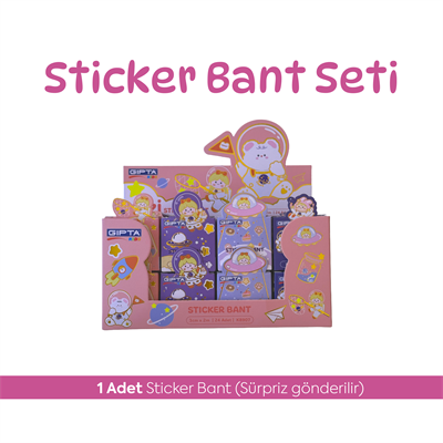 Uzay Temalı Sevimli Sticker Bant - Washi Tape Sevimli Dekoratif Kâğıt Bant
