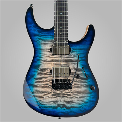 Mayones Aquila Elite V24 S 6 Jeans Black 3Tone Blue Burst - Quilted Maple 4A - Gloss+Matt