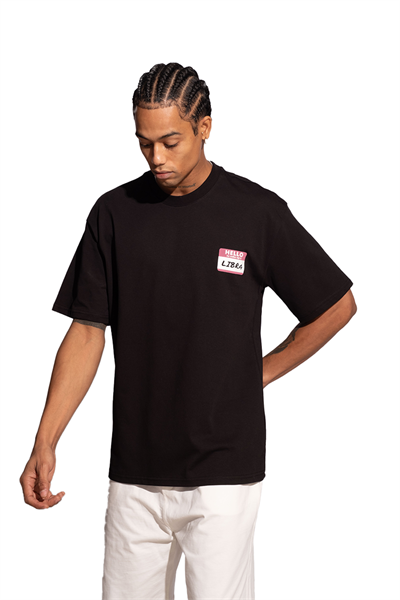 Erkek Oversize Siyah T-Shirt Terazi Burcu