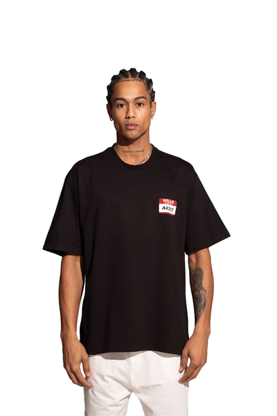 Erkek Oversize Siyah T-Shirt Koç Burcu