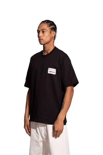 Erkek Oversize Siyah T-Shirt Yengeç Burcu
