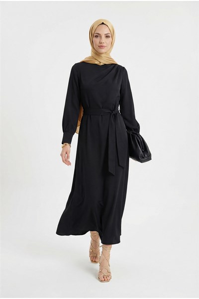 26YT904 Arm Trend Elbise-Siyah