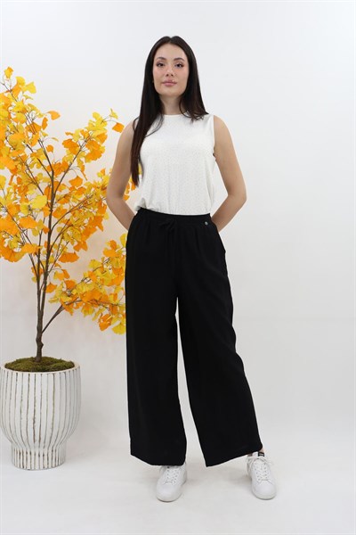 Beli Lastikli Pantolon 25YT209 - Siyah