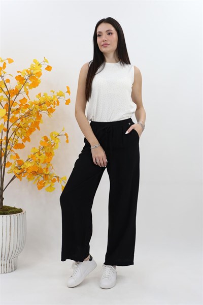 Beli Lastikli Pantolon 25YT209 - Siyah