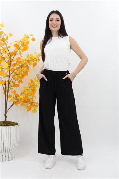 Beli Lastikli Pantolon 25YT209 - Siyah