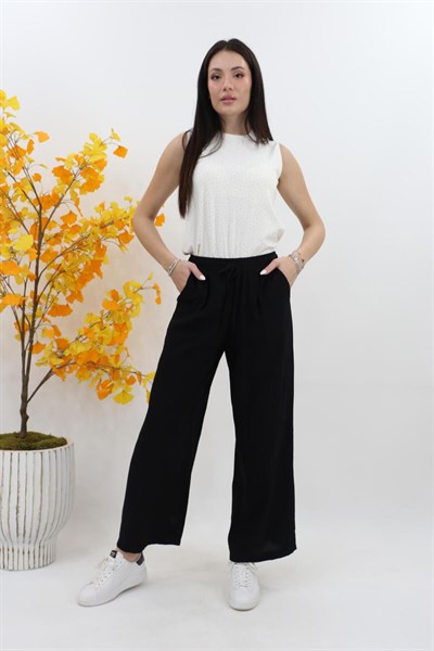 Beli Lastikli Pantolon 25YT209 - Siyah