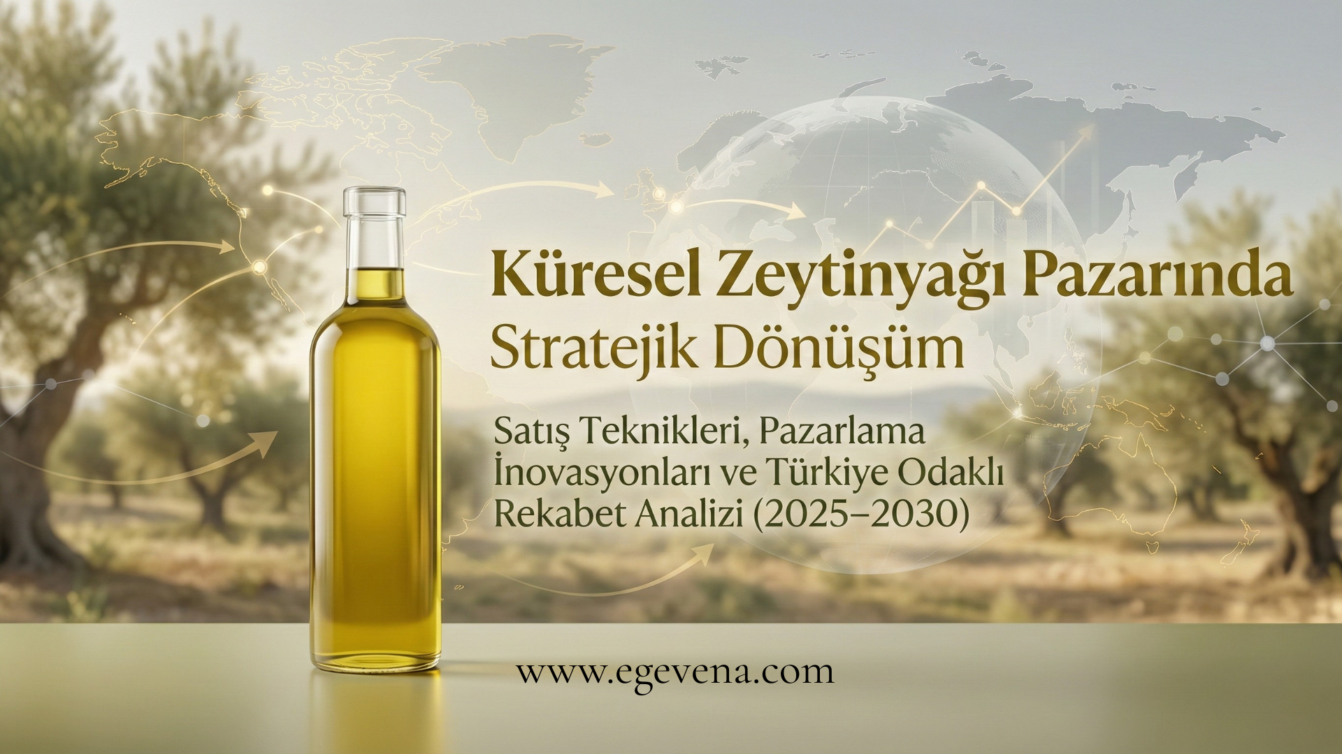 Küresel zeytinyağı pazarı 2025-2030 stratejik analiz grafiği ve Egevena butik zeytinyağı