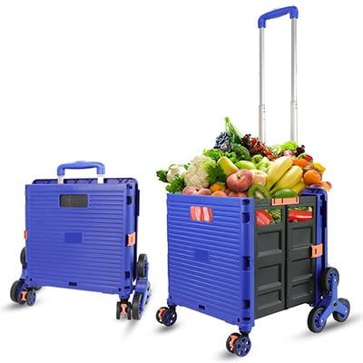 Çok Fonksiyonlu Merdiven Çıkabilen Portatif Taşıma Arabası Lacivert BY06-C