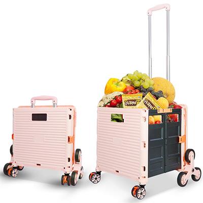 Çok Fonksiyonlu Merdiven Çıkabilen Portatif Taşıma Arabası Pembe BY06-C