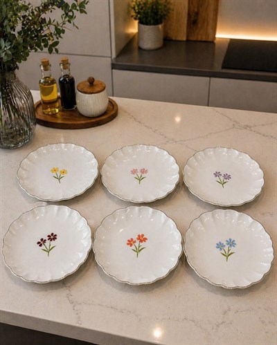 ROYAL CHARME FLORİA PORSELEN PASTA TABAĞI SETİ