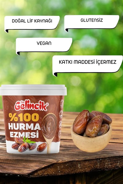 2li Set Katkısız Doğal %100 Sade Hurma Ezmesi %100 Hurma Dolgusu 2KG Hurma Püresi 2 Adet