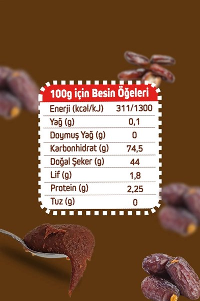 2li Set Katkısız Doğal %100 Sade Hurma Ezmesi %100 Hurma Dolgusu 2KG Hurma Püresi 2 Adet