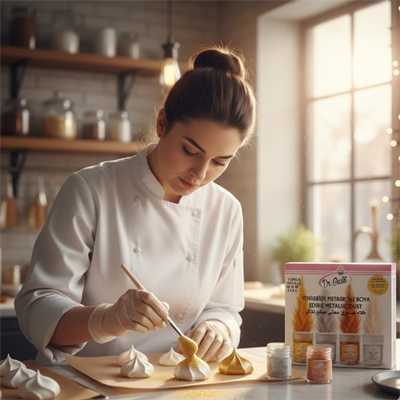 4’lü Metalik Toz Gıda Boyası 4 Gr + Boya Çözücü 40 Gr Set
