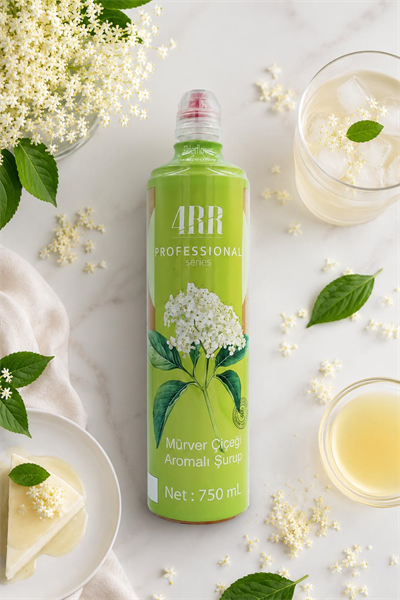 4RR Mürver Çiçeği Aromalı Kahve & Kokteyl & İçecek Şurubu 750 Ml