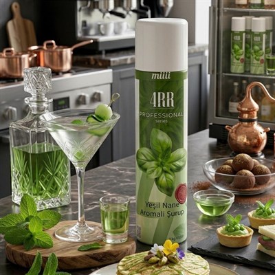 4RR Yeşil Nane Aromalı Kahve & Tropikal İçecek & Kokteyl Şurubu 750 ml