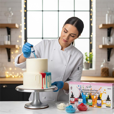Dr. Gusto 5li Likit Su Bazlı Gıda Boyası - Sarı, Kırmızı, Mavi, Mor, Yeşil 60 gr