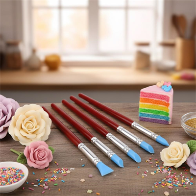 5’li Silikon Fırça – Gıda ile Temasa Uygun Pastacılık Dekor Fırça Seti