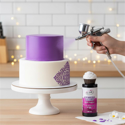 Airbrush Gıda Boyası Mor 120 ml – Pasta, Şeker Hamuru ve Fondan İçin Profesyonel Boya