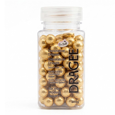 Altın (Gold) Draje Süsleme Şekeri 100 GR No:5 – Pasta ve Tatlı Dekor İncisi