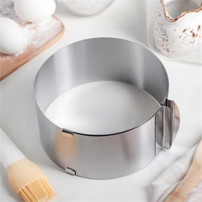 Efe Pastacılık Ayarlanabilir Paslanmaz Çelik Yuvarlak Pasta Çemberi Ø15 - 30 cm | 9 cm Yükseklik