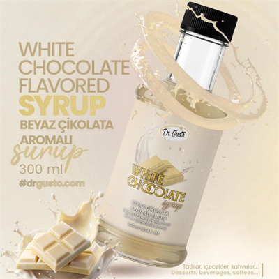 Dr. Gusto Beyaz Çikolata Kokteyl Şurubu 300 cc - Yoğun Aromalı İçecek, Kahve ve Tatlı Şurubu