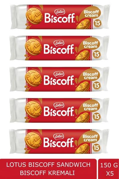 Bıscoff Sandwıch Bıscoff Cream Sürülebilir Kremalı Bisküvi - 150 gr X 5 Adet