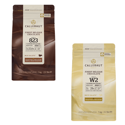 Callebaut Lezzeti: 823 Sütlü & W2 Beyaz Çikolata Drop 2'li Paket (2x1 Kg)
