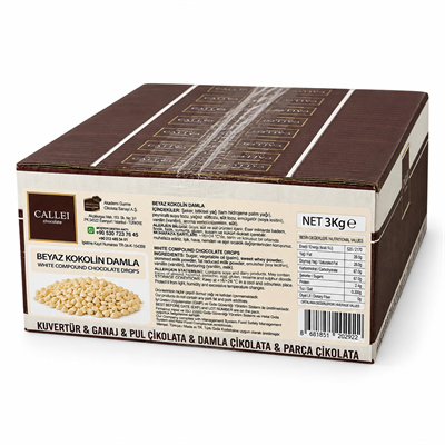 CalleiCallei Chocolate Beyaz Damla Çikolata 3 Kg