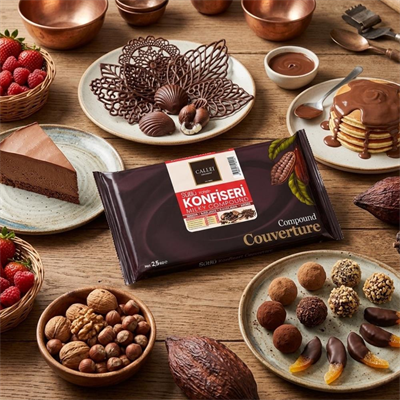 Callei Chocolate Sütlü Konfiseri Kokolin Blok 2,5 kg - Pasta, Tatlı ve Çikolata Kaplamaları için Yoğun Sütlü Kokolin