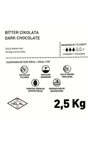 Callebaut Chocovic Bitter Kuvertür Çikolata 2,5 kg x 10 adet
