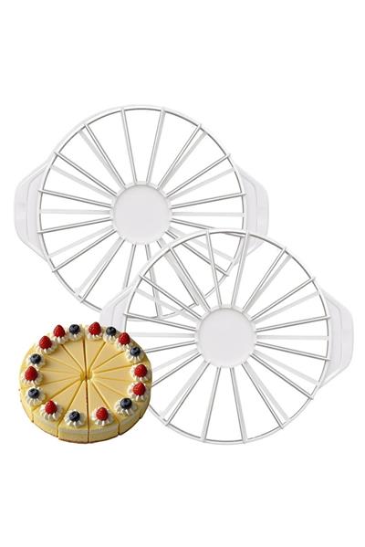 Efe Pastacılık Çift Taraflı Pasta Dilimleyici - 8 ve 12 Eşit Dilim için Pratik Pasta Kesme Aparatı