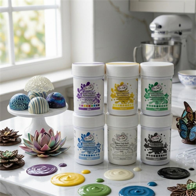 Çikolata Boyası 30 GR 6’lı Set – Mor, Siyah, Mavi, Yeşil, Beyaz Yağ Bazlı Gıda Boyası (Kakao Yağı & Çikolata İçin)