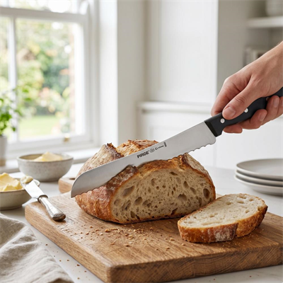 CREME EKMEK BIÇAĞI DİŞLİ 21 CM SİYAH