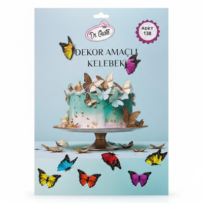 Dekor Amaçlı Süs Kelebek 138li – Çift Taraflı Metalize & Mat Görünüm