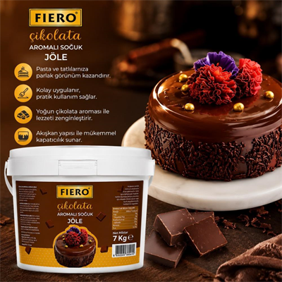 Dondo Soğuk Jöle Çikolata Aromalı 7 KG – Pasta, Tart ve Tatlılar İçin Profesyonel Parlak Soğuk Pasta Jölesi