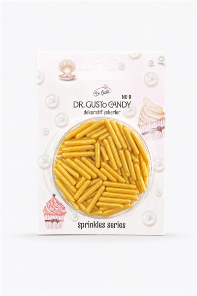 Dr. Gusto Spagetti Şekilli Altın Pasta Süsleme Şekeri