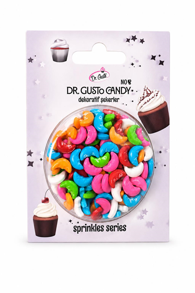 Dr. Gusto Karışık Renkli Ay Dede Şekilli Pasta Süsleme Şekeri