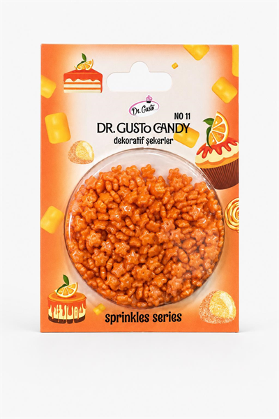 Dr. Gusto Turuncu Star Yıldız Pasta Süsleme Şekeri