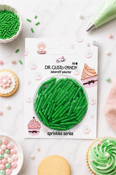 Dr. Gusto Yeşil Uzun Çubuk Pasta Süsleme Şekeri