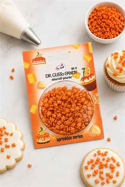 Dr. Gusto Turuncu Star Yıldız Pasta Süsleme Şekeri