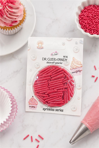 Dr. Gusto Kırmızı Spagetti Şekilli Pasta Süsleme Şekeri